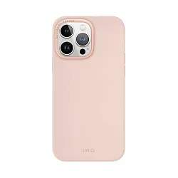 Клип-кейс (накладка) UNIQ Lino Hue MagSafe для Apple iPhone 15 Pro Max силикон, пудровый