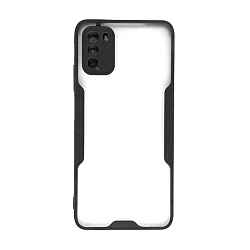 Клип-кейс (накладка) Bubble для Xiaomi Poco M3  пластик, прозрачный с чёрной рамкой