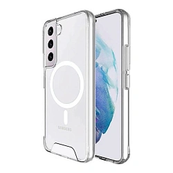 Клип-кейс (накладка) Space MagSafe для Samsung Galaxy S24 / S25 полиуретан, поликарбонат, прозрачный