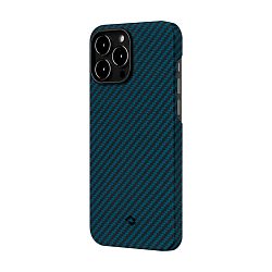 Клип-кейс (накладка) Pitaka MagEZ Case 2 для Apple iPhone 13 Pro Max кевлар (арамид), чёрно-синий (полоска)