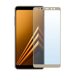 Защитное стекло 3D Classic для Samsung Galaxy A8 Plus, золотая рамка