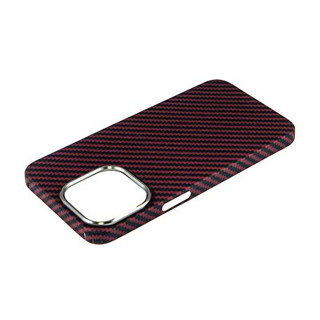 Клип-кейс (накладка) K-DOO Kevlar для Apple iPhone 14 Pro кевлар, чёрно-фиолетовый (полоска) - 4