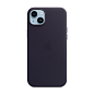 Клип-кейс (накладка) Leather Case MagSafe для Apple iPhone 14 Plus (Уценка) тёмно-фиолетовый (хорошее состояние, вздутие покрытия в нижней части чехла)
