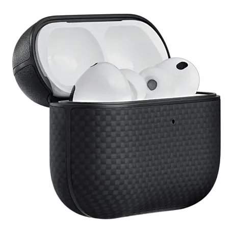 Кобура Pitaka MagEZ Case для Apple AirPods Pro 3 кевлар (арамид), чёрно-серый (узкая полоска) (APM2501) - 2