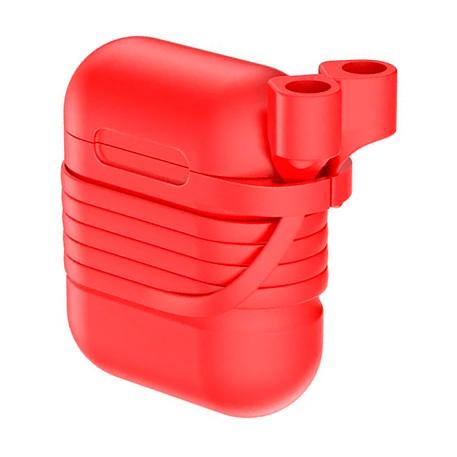 Кобура Baseus Silicone для Apple AirPods 2018 / 2019 силикон, красный - 2