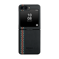 Клип-кейс (накладка) Pitaka Fusion Weaving MagEZ Case 3 для Samsung Galaxy Z Flip 5 кевлар (арамид), "рапсодия"