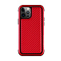 Клип-кейс (накладка) K-DOO Mars для Apple iPhone 12 / 12 Pro алюминий, кожа, красный под карбон
