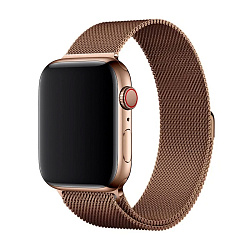 Миланский сетчатый браслет для Apple Watch 44 / 45 / 46 / 49mm сталь бронзовый