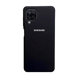 Клип-кейс (накладка) Silicone cover закрытый для Samsung Galaxy A12 / M12 силикон, чёрный