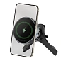 Автомобильный держатель магнитный WIWU QI2.0 CH-319 Wireless Charger с беспроводной зарядкой (зажим) чёрный - 3