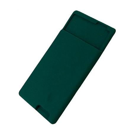 Кардхолдер Silicone Card Bag для смартфона универсальный силикон, тёмно-зелёный - 2
