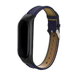 Ремешок для Mi Band 5 / 6 кожа синий