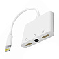 Адаптер-переходник MH035 (Lightning to 3.5mm mini Jack + Lightning x2)