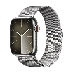 Умные часы Apple Watch Series 9 45mm GPS + Cellular (Уценка) Silver Stainless Steel Case Milanese Loop One Size, eSim