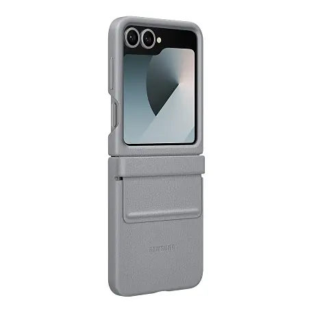 Клип-кейс (накладка) Samsung Kindsuit Case для Samsung Galaxy Z Flip 6 / 7 FE экокожа, серый - 3