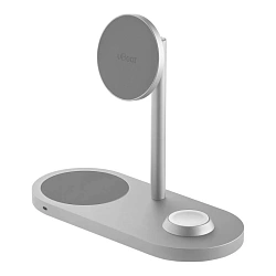 Беспроводное зарядное устройство uBear Stage Ultra 3 in 1 25 Вт серебристый