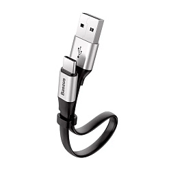 Дата-кабель Baseus Nimble Portable Type-C 0.23 м, чёрно-серый