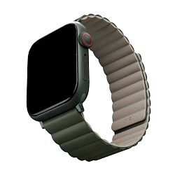 Магнитный браслет UNIQ Revix для Apple Watch 38 / 40 / 41 / 42mm силикон зелёно-бежевый