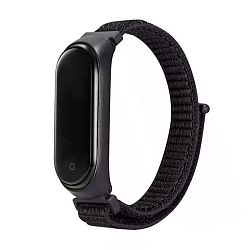 Спортивный браслет для Mi Band 3 / 4 текстиль чёрный