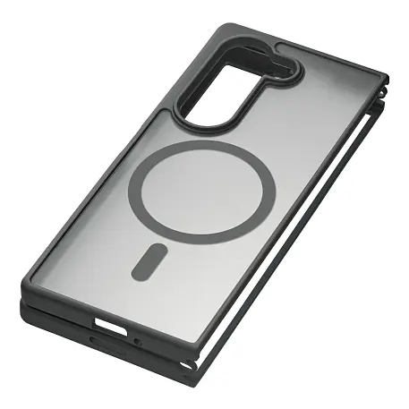Клип-кейс (накладка) uBear Cloud Mag Case для Samsung Galaxy Z Fold 7 поликарбонат, термополиуретан, затемнённый с чёрной рамкой - 2