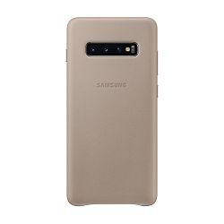 Клип-кейс (накладка) Samsung Leather Cover для Samsung Galaxy S10 Plus кожа, бежевый