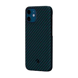 Клип-кейс (накладка) Pitaka MagEZ Case для Apple iPhone 12 / 12 Pro кевлар (арамид), чёрно-синий (полоска)