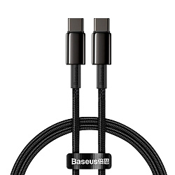 Дата-кабель Baseus Tungsten Gold Fast Charging 100W Type-C to Type-C 1 м, чёрный