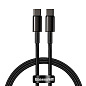 Дата-кабель Baseus Tungsten Gold Fast Charging 100W Type-C to Type-C 1 м, чёрный