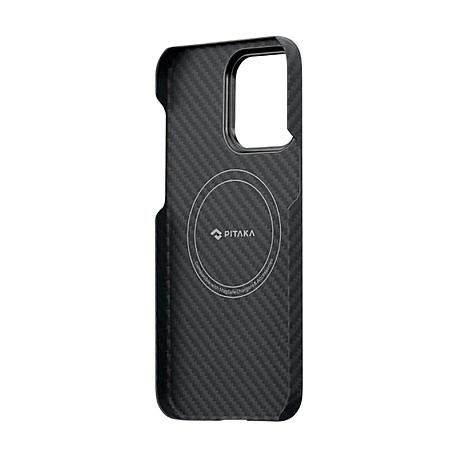 Клип-кейс (накладка) Pitaka MagEZ Case 3 для Apple iPhone 14 Pro кевлар (арамид), чёрно-серый (полоска) - 2