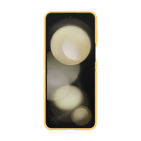Клип-кейс (накладка) Samsung Silicone Case with Ring для Samsung Galaxy Z Flip 5 силикон, жёлтый - 3