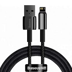 Дата-кабель Baseus Tungsten Gold Fast Charging Lightning 1 м, чёрный