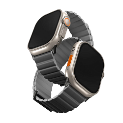 Магнитный браслет UNIQ Revix для Apple Watch 42 / 44 / 45 / 49mm силикон угольно-серый