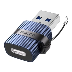 Адаптер-переходник Deppa USB Adapter (Type-C to USB 3.0) синий