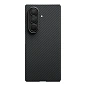 Клип-кейс (накладка) Pitaka Ultra-Slim Case для Samsung Galaxy Z Fold 7 кевлар (арамид), чёрно-серый (узкая полоска) (FBFOLD7)