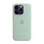 Клип-кейс (накладка) Silicone Case MagSafe для Apple iPhone 14 Pro силикон, серо-мятный
