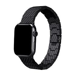 Браслет Pitaka Modern Fiber для Apple Watch 38 / 40 / 41 / 42mm карбон чёрно-серый (полоска)