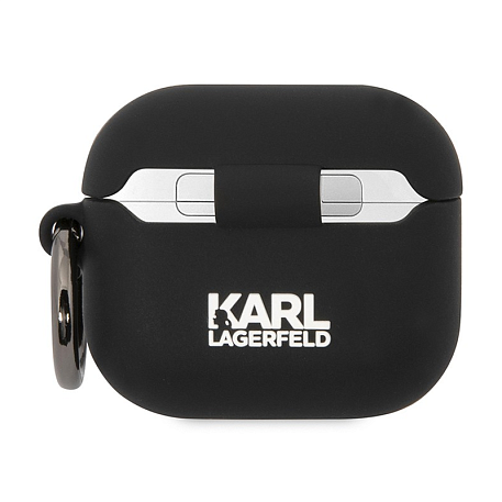 Кобура CG Mobile Lagerfeld Silicone Case With Ring для Apple AirPods 3 силикон, "Karl and Choupette" чёрный - 2