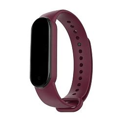 Спортивный ремешок для Mi Band 5 / 6 / 7 силикон бордовый