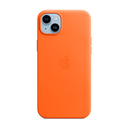 Клип-кейс (накладка) Leather Case MagSafe для Apple iPhone 14 Plus кожа, оранжевый