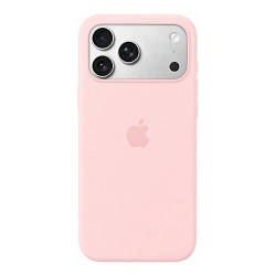 Клип-кейс (накладка) Silicone Case MagSafe для Apple iPhone 17 Pro силикон, розовый