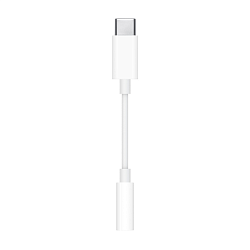 Адаптер-переходник Apple (Type-C to 3.5mm mini Jack) 7 см, белый