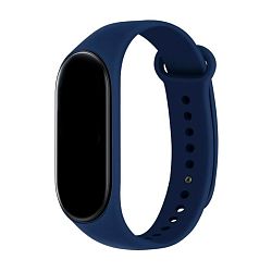 Спортивный ремешок для Mi Band 5 / 6 / 7 силикон тёмно-синий