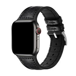 Ремешок для Apple Watch 38 / 40 / 41 / 42mm кожа чёрный