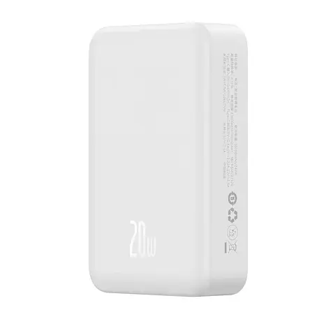 Внешний аккумулятор с беспроводной зарядкой Baseus Magnetic Mini Wireless Fast Charge 20000 мАч 20 Вт белый - 2
