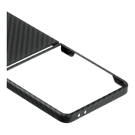 Клип-кейс (накладка) uBear Supreme Mag Case для Samsung Galaxy Z Flip 7 кевлар (арамид), чёрно-серый (полоска) - 3