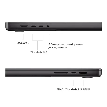 Ноутбук Apple Macbook Pro 16" (2024) M4 Max 36 ГБ, 1 ТБ SSD (MX303), "чёрный космос" - 6