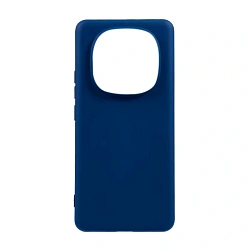 Клип-кейс (накладка) Silicone cover закрытый для Xiaomi Redmi Note 14 Pro Plus 5G силикон, тёмно-синий