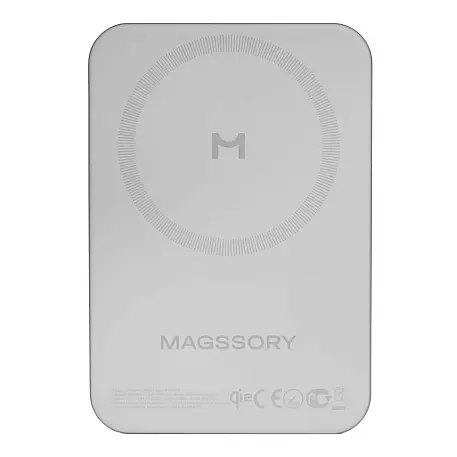 Внешний аккумулятор с беспроводной зарядкой Magssory Pride Pro MagSafe Qi2 10000 мАч 15 Вт чёрно-серый (узкая полоска) - 4