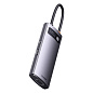 Адаптер-разветвитель для компьютера Baseus Metal Gleam Series/Starjoy(USB3.0*3+ HDMI+PD+VGA) (6в1) (Уценка) серый (хорошее состояние, пятно на корпусе)