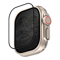 Защитное стекло UNIQ OPTIX Vivid 3D для Apple Watch 49mm, черная рамка